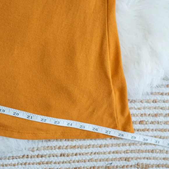 ZENANA MUSTARD FALL YELLOW 3/4 SLEEVE BRAIDED CAGE FRONT TUNIC TOP - Picture 8 of 9